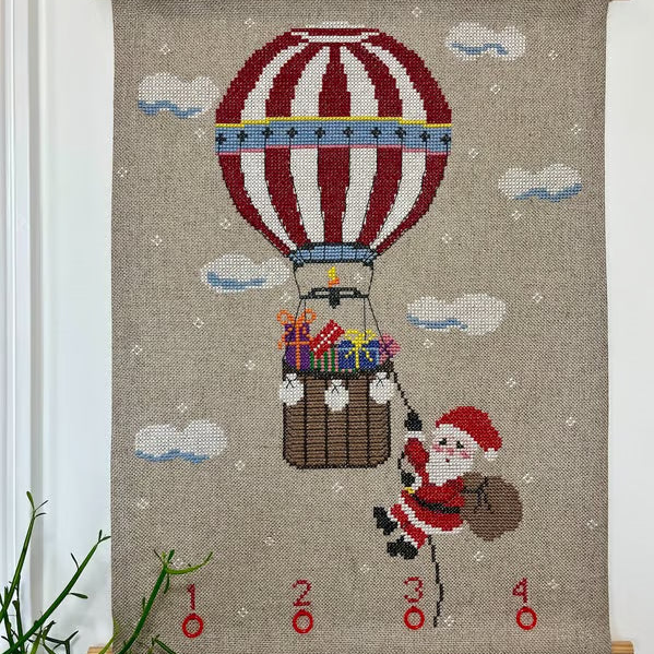 Santas hot air balloon adventskalender 2039-5 Str. 40 x 56 cm.