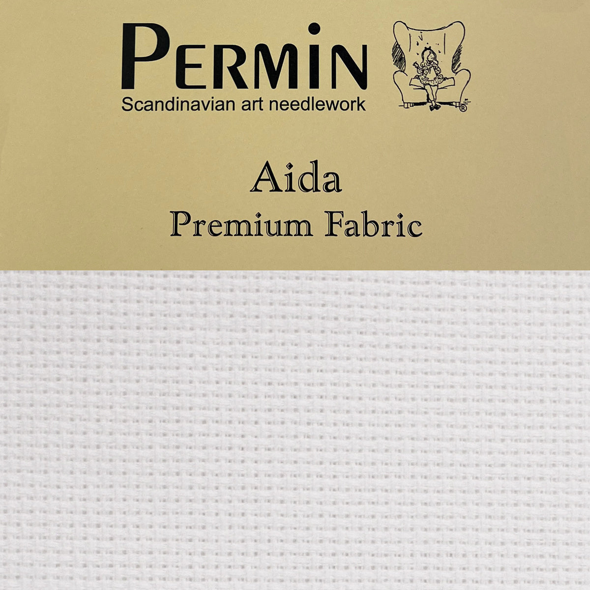 Broderistof 43x50 cm - Antique White - Aida Premium Fabric (5,4 thr/cm)