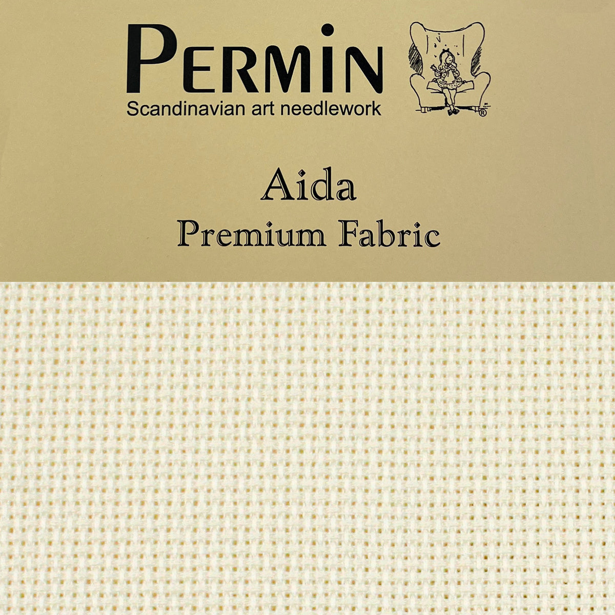 Broderistof 43x50 cm - Ivory - Aida Premium Fabric (5,4 thr/cm)
