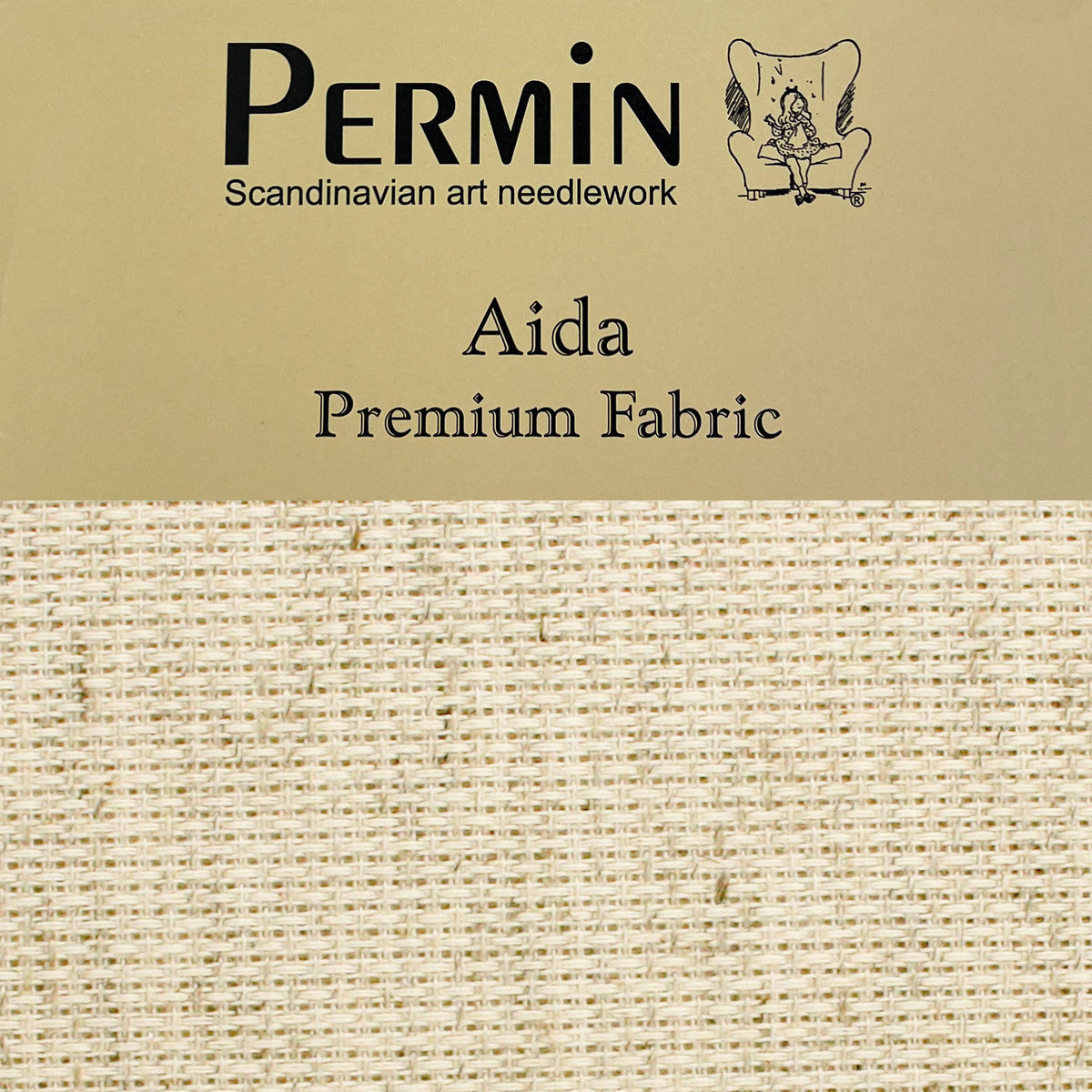 Broderistof 43x50 cm - Natural - Aida Premium Fabric (5,4 thr/cm)