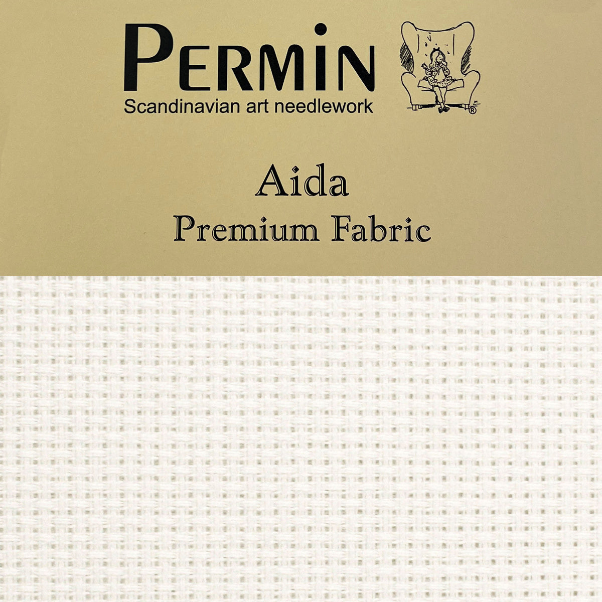 Broderistof 50x65 cm - Antique White - Aida Premium Fabric (4,4 thr/cm)