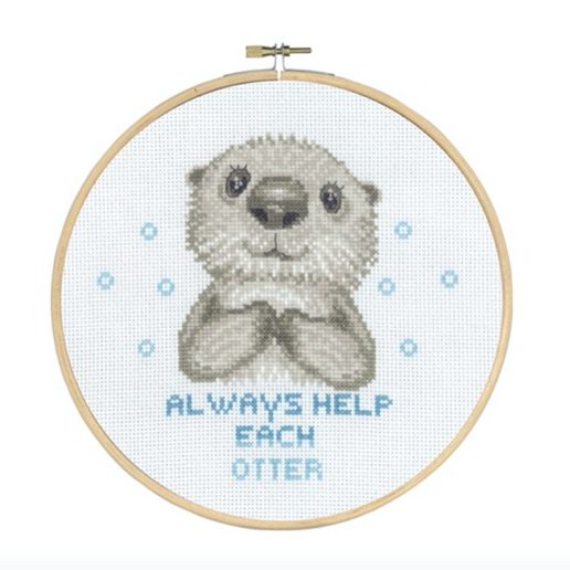 Always Help Each Otter - Ø20 cm - Broderikit